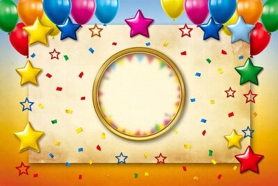 Colorful Balloons Stars Certificate Template