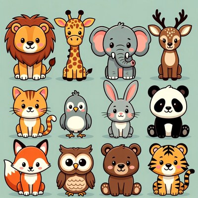 Cute Cartoon Animals Collection