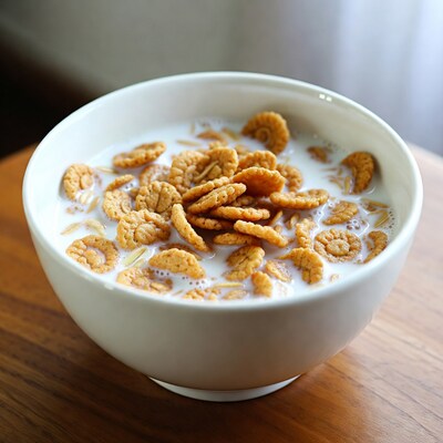 Bowl of cereal with milk