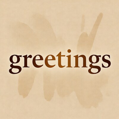 Greetings Text on Watercolor Paper