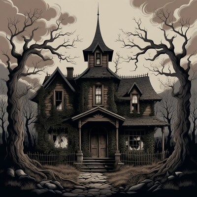 Haunted House in Dark Forest