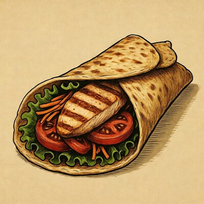 Grilled Chicken Wrap with Veggies