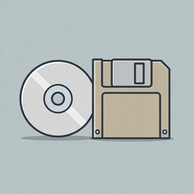 Floppy Disk and CD Illustration