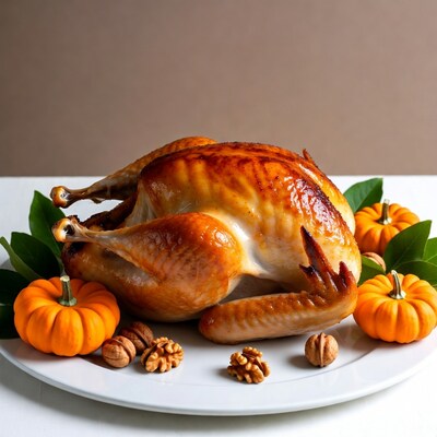 Roasted Turkey with Pumpkins and Walnuts