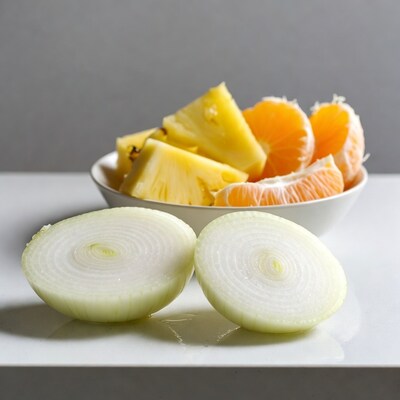 Sliced Pineapple, Oranges and Onions
