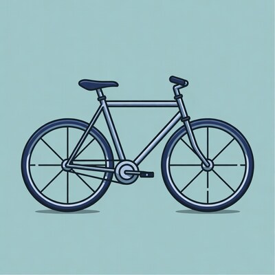 Line art bicycle illustration