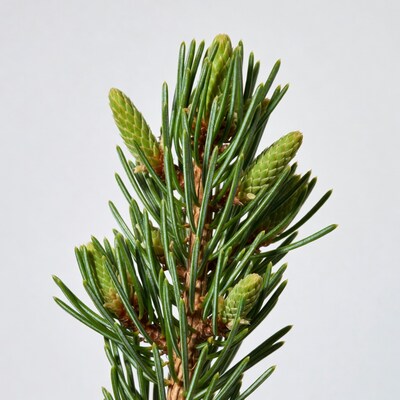 Pine Branch with Green Cones