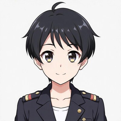 Anime boy in military uniform