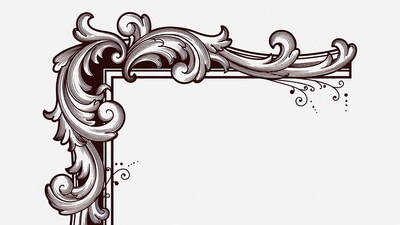 Ornate Victorian Corner Border Illustration