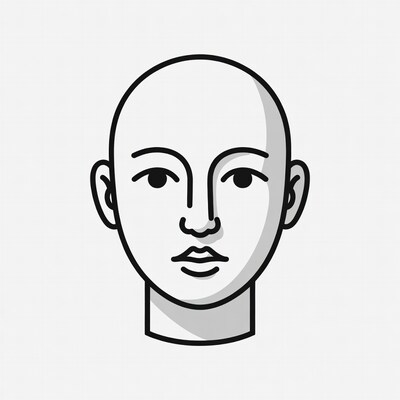 Bald head illustration