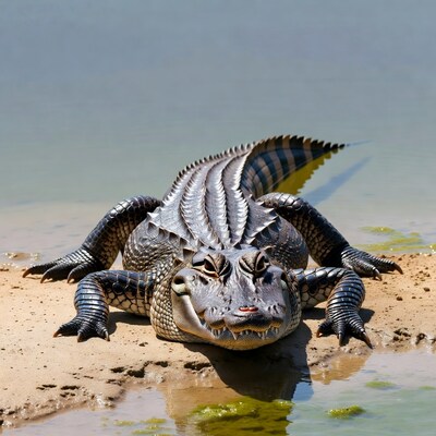American Alligator on Swamp Shore