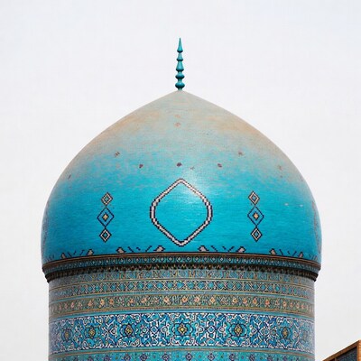 Blue tiled mosque dome