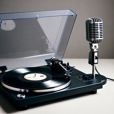 Vinyl Record Player with Microphone