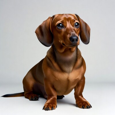 Cute dachshund dog sitting