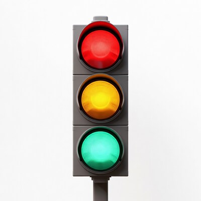 Traffic light on white background