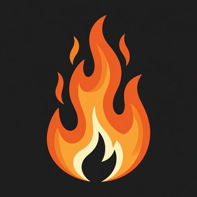 Fiery flame illustration