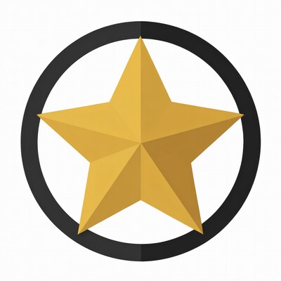 Gold Star in Black Circle