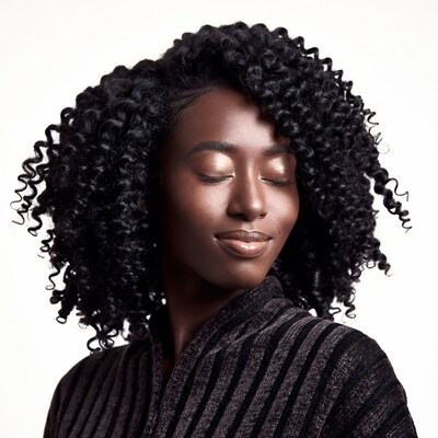 African-American woman with curly hair