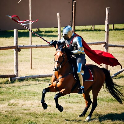 Knight charging on horse with lance