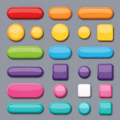 Colorful Glossy Buttons Illustration
