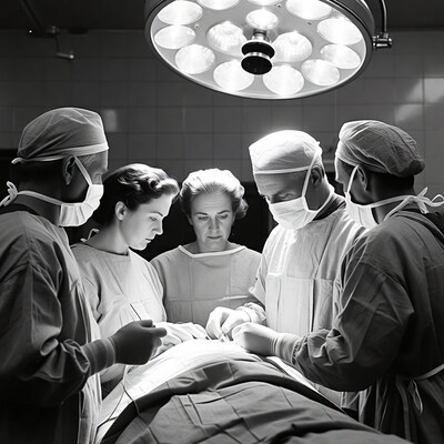 Surgeons performing surgery in operating room