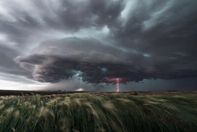 Lightning Storm Over Wheat Field