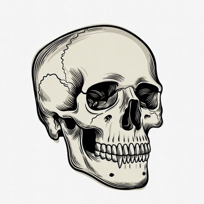 Grinning Skull Illustration