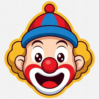 Cartoon Clown Face Smiling