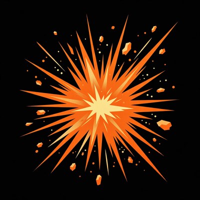Orange Explosion Burst Illustration