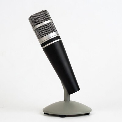 Black Microphone on Gray Stand