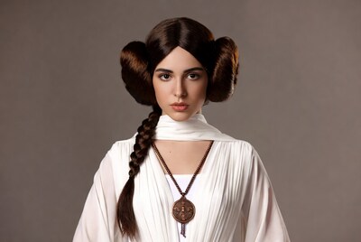 Woman in Princess Leia costume