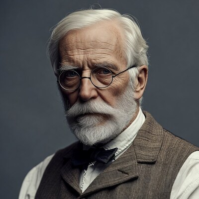 Elderly man with white beard and glasses