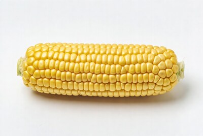 Fresh corn cob on white background
