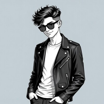 Stylish man in leather jacket