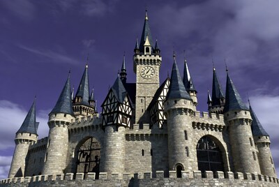 Medieval Castle with Clock Tower