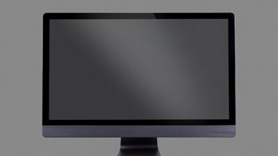 Black Computer Monitor on Gray Background