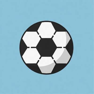 Soccer Ball on Blue Background