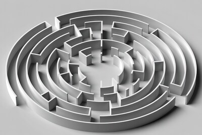 Circular White 3D Maze