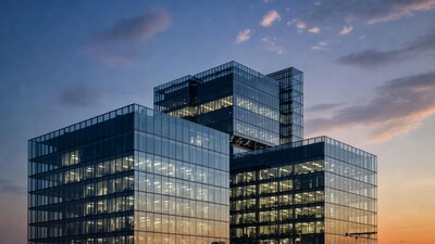 Glass Skyscrapers at Sunset