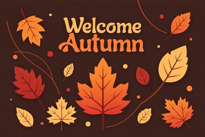 Welcome Autumn Leaves Illustration