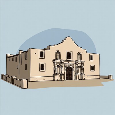 Alamo Mission Illustration