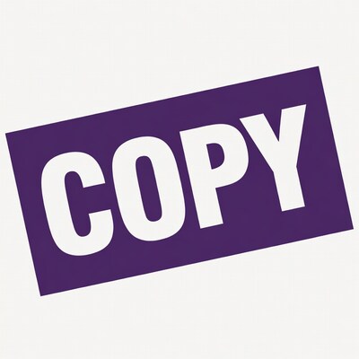 Purple Copy Stamp Label