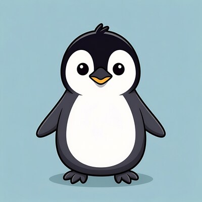 Cute cartoon penguin illustration