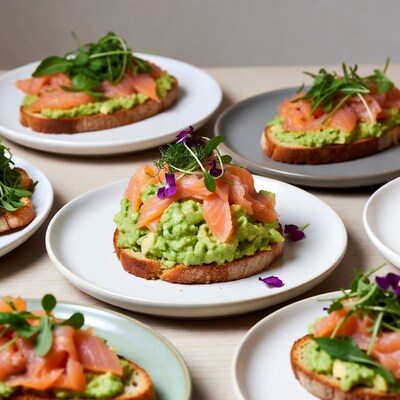 Smoked Salmon Avocado Toast Platter