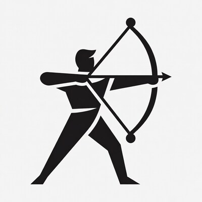 Man shooting bow and arrow