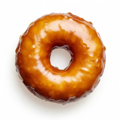 Glazed Donut on White Background