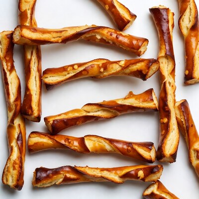 Pretzel Sticks on White Background