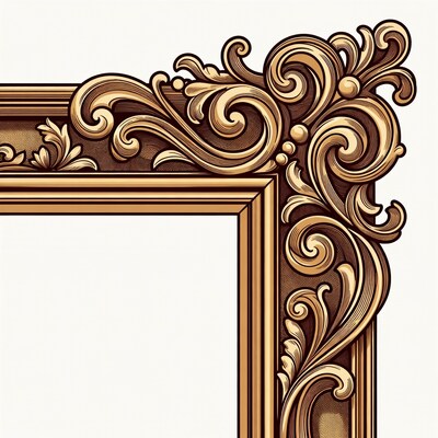 Ornate Golden Picture Frame Corner