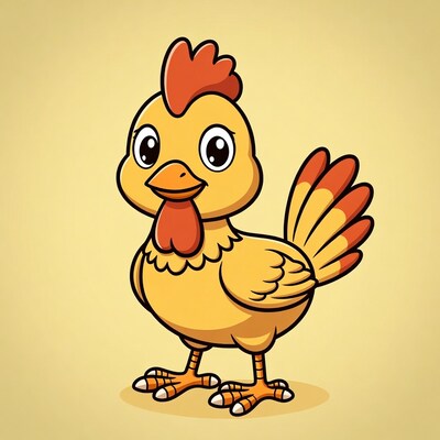 Cute cartoon yellow chick