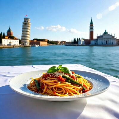 Spaghetti with Leaning Tower of Pisa